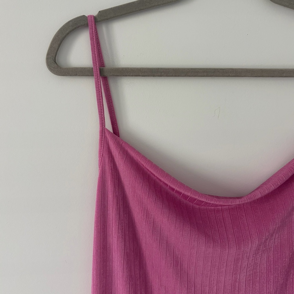 Free People Intimately Bare It All Ribbed Body Con Maxi Sleeveless Dress Pink M - Picture 4 of 10